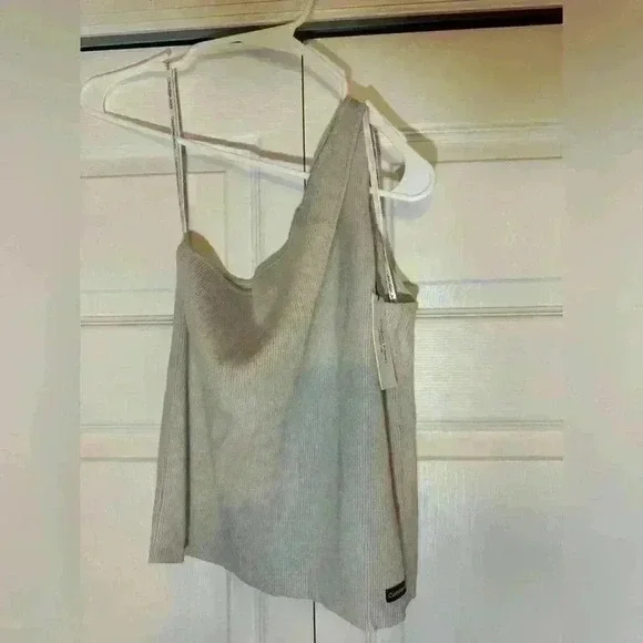 Calvin Klein Jeans Women's Ribbed One ShoulderTop Size Large NWT - Picture 2 of 5